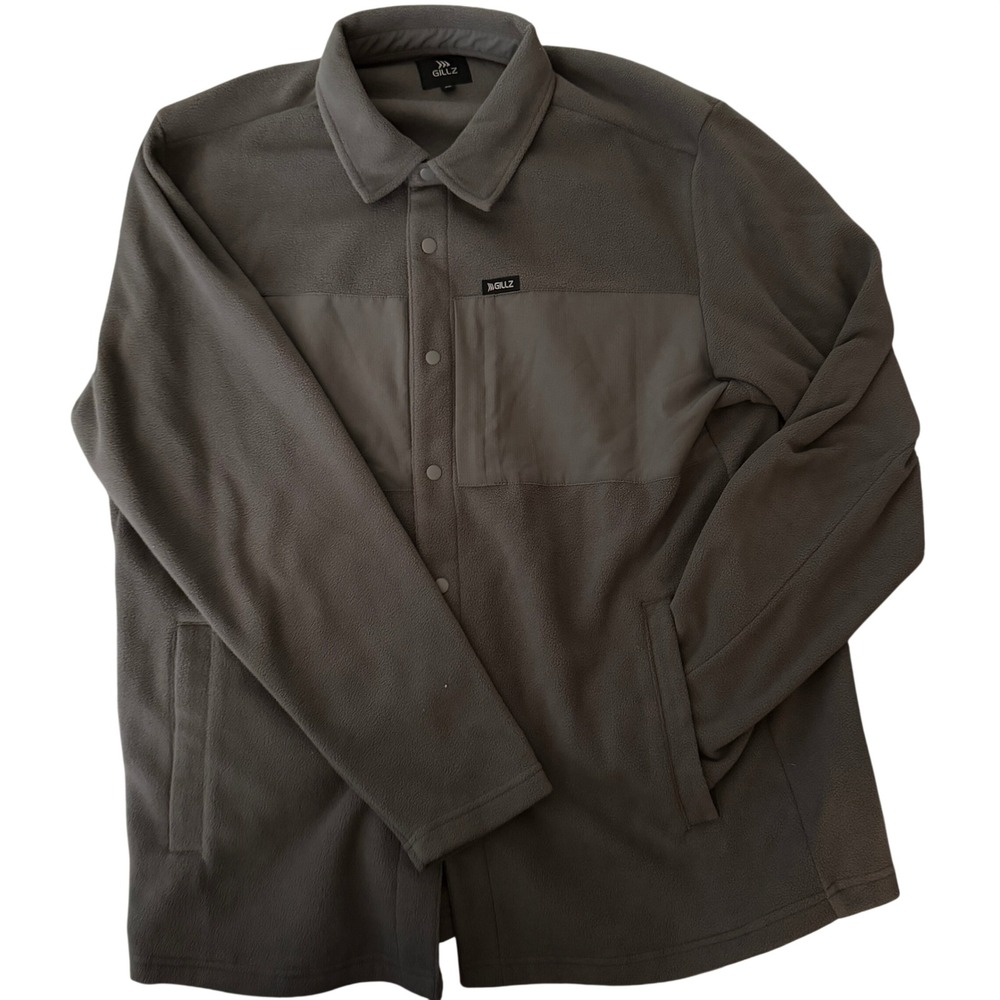 GILLZ Gray Fleece Snap Front Fishing Shirt Jacket XL